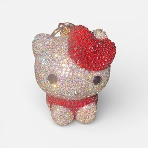 Rhinestone hello kitty red keychain NWOT
